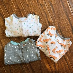 Set of 3 Newborn Cloud Island Footy onesies